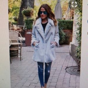Pocketed faux fur coat